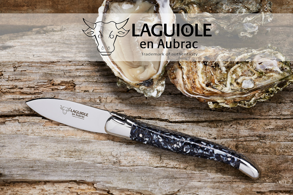 Laguiole en Aubrac Austernmesser Griff Miesmuschel