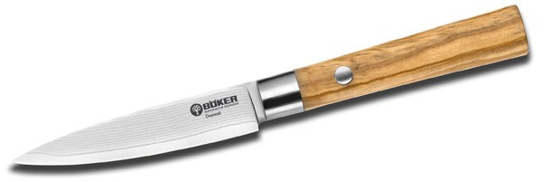 Böker Damast Olive Schälmesser 10 cm - 130430DAM