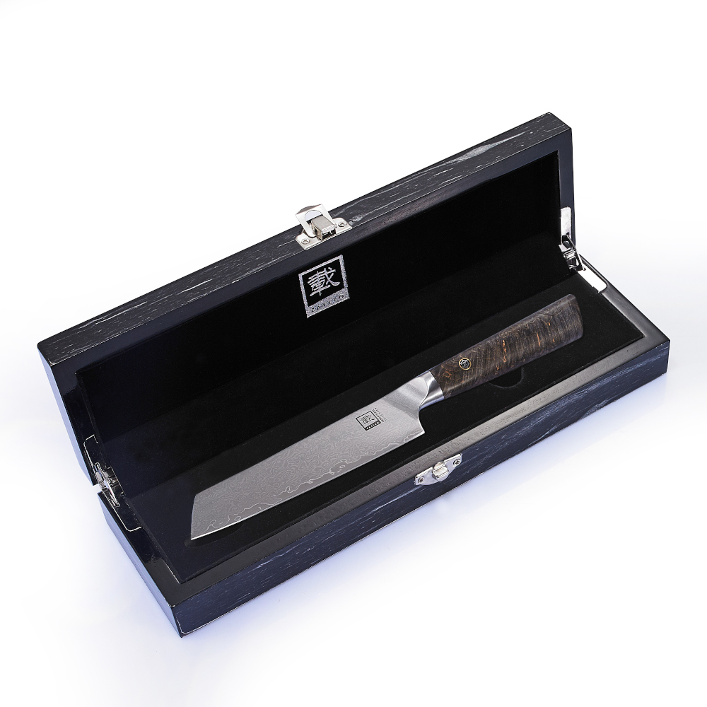 Zayiko Damastmesser Allzweckmesser mit Holzbox "Profi Serie" 12,5 cm - 1DM-ALL-JUN