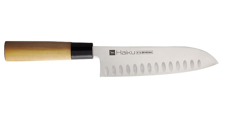 Chroma Haiku Original - Santoku 17 cm mit Kullenschliff