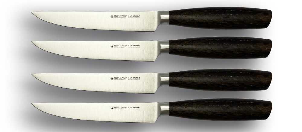 Felix Solingen - SIZE S Smoked Oak Steakmesser Set 4-teilig