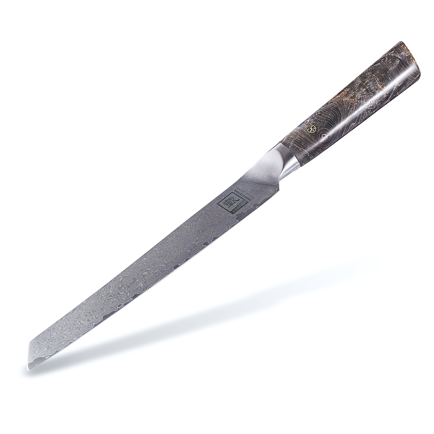 Zayiko Damastmesser. Fleischmesser mit Holzbox "Profi Serie"  20 cm - 1DM-FLE-JUN