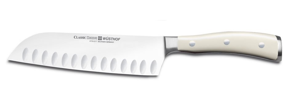 Wüsthof Classic Ikon Creme - Santoku mit Kullenschliff 17 cm - 1040431317