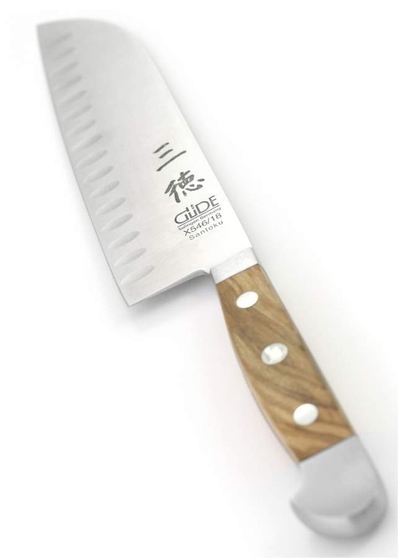 Güde Alpha Olive - Santoku mit Kullen - 18 cm - X546/18