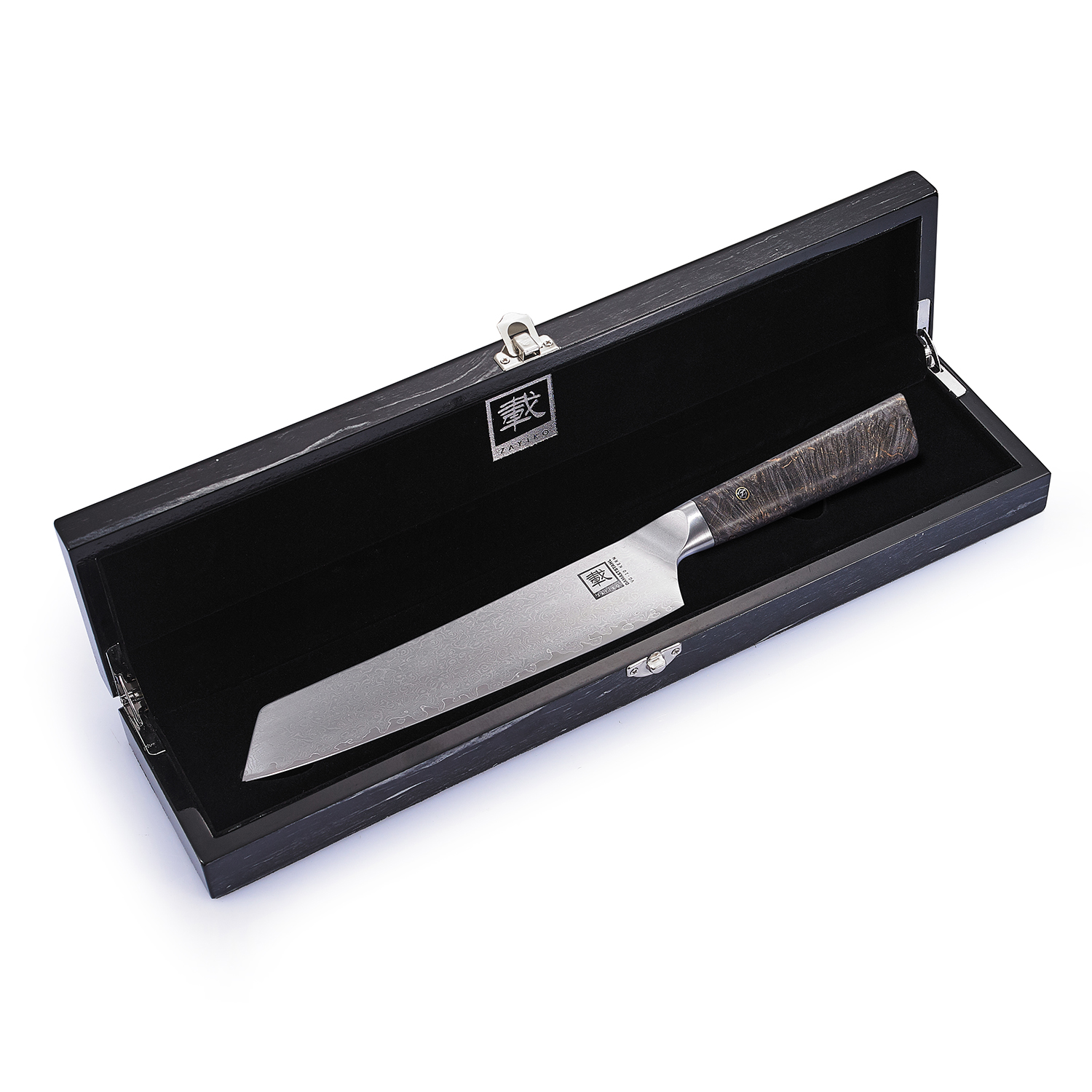 Zayiko Damastmesser. Chefmesser mit Holzbox "Profi Serie" 20 cm - 1DM-CHE-JUN