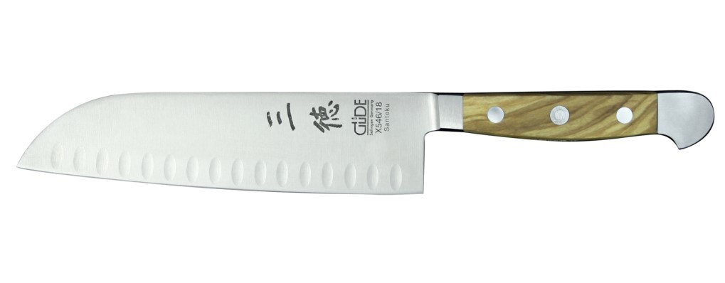 Güde Alpha Olive - Santoku mit Kullen - 18 cm - X546/18